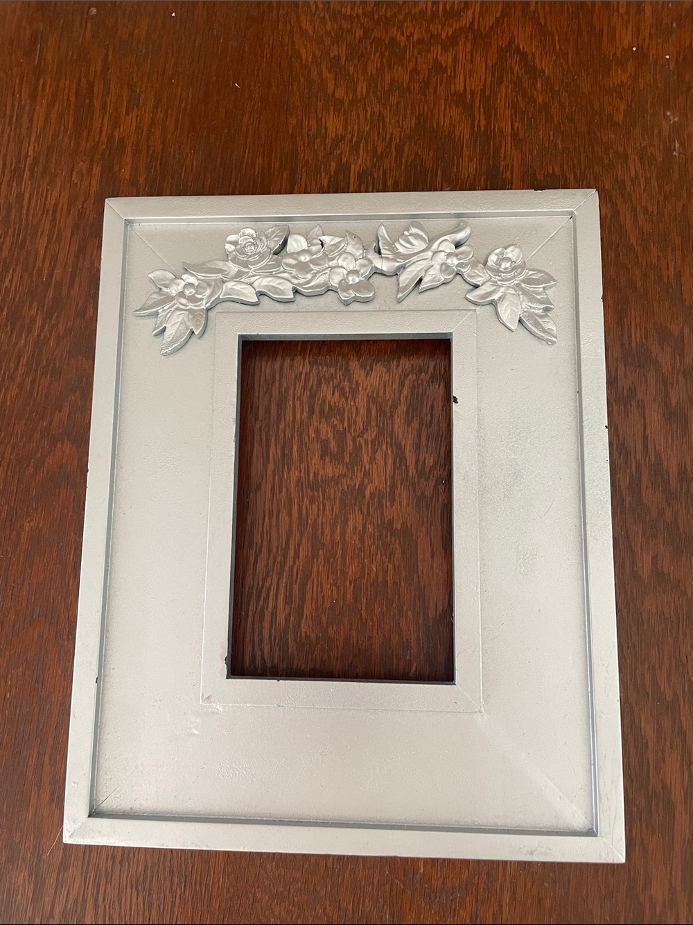 Floral Silver wood  Picture Frame - open style